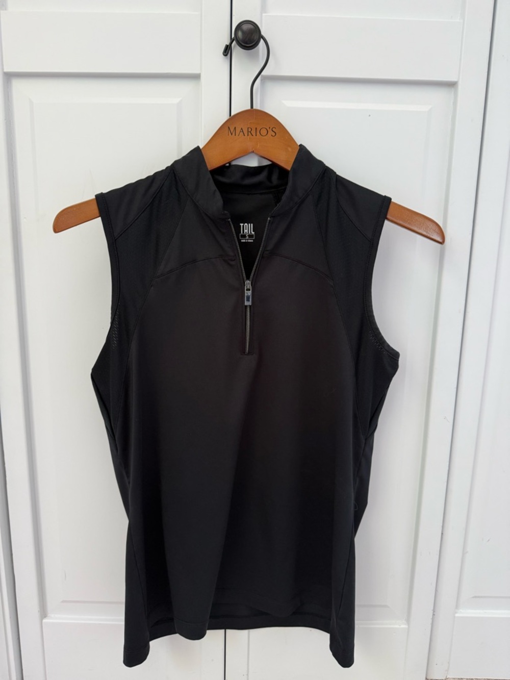 Tail Black Sleeveless Zip Mock Neck Golf Top